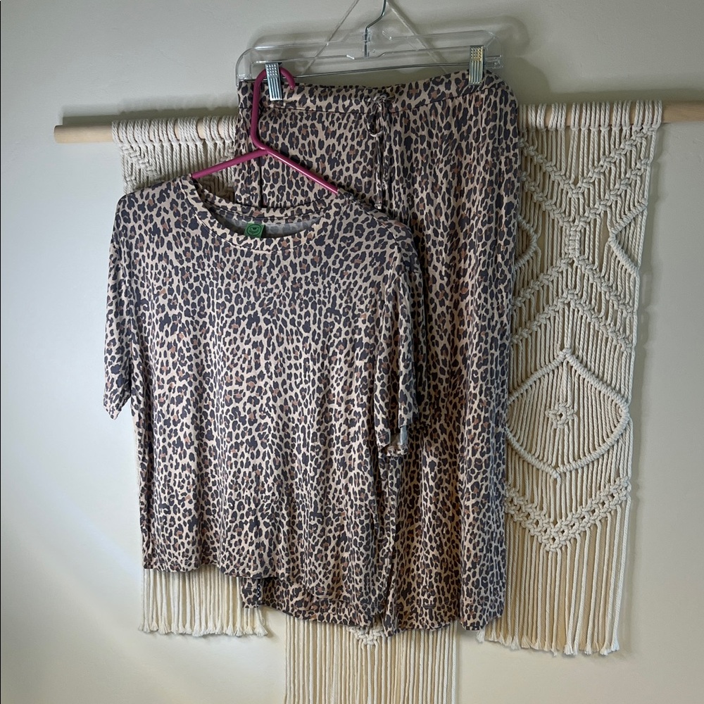 Honeydew Intimates Leopard Print Pajama Set in Tan and Black